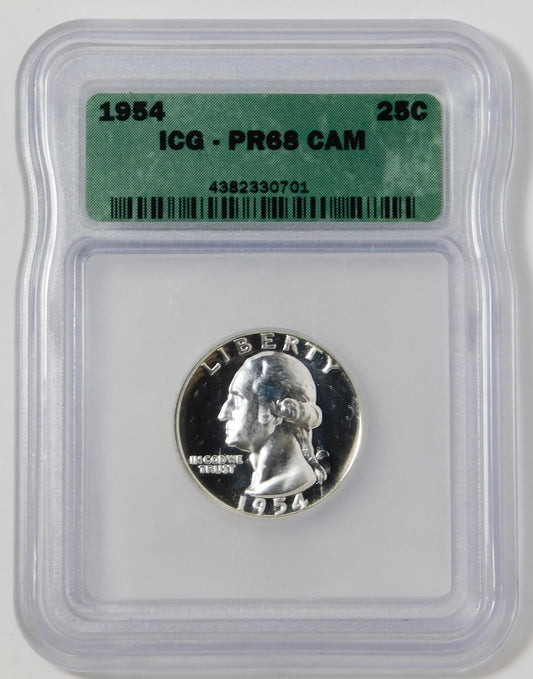 1954 Washington Quarter HIGH GRADE! ICG PR-68 CAMEO