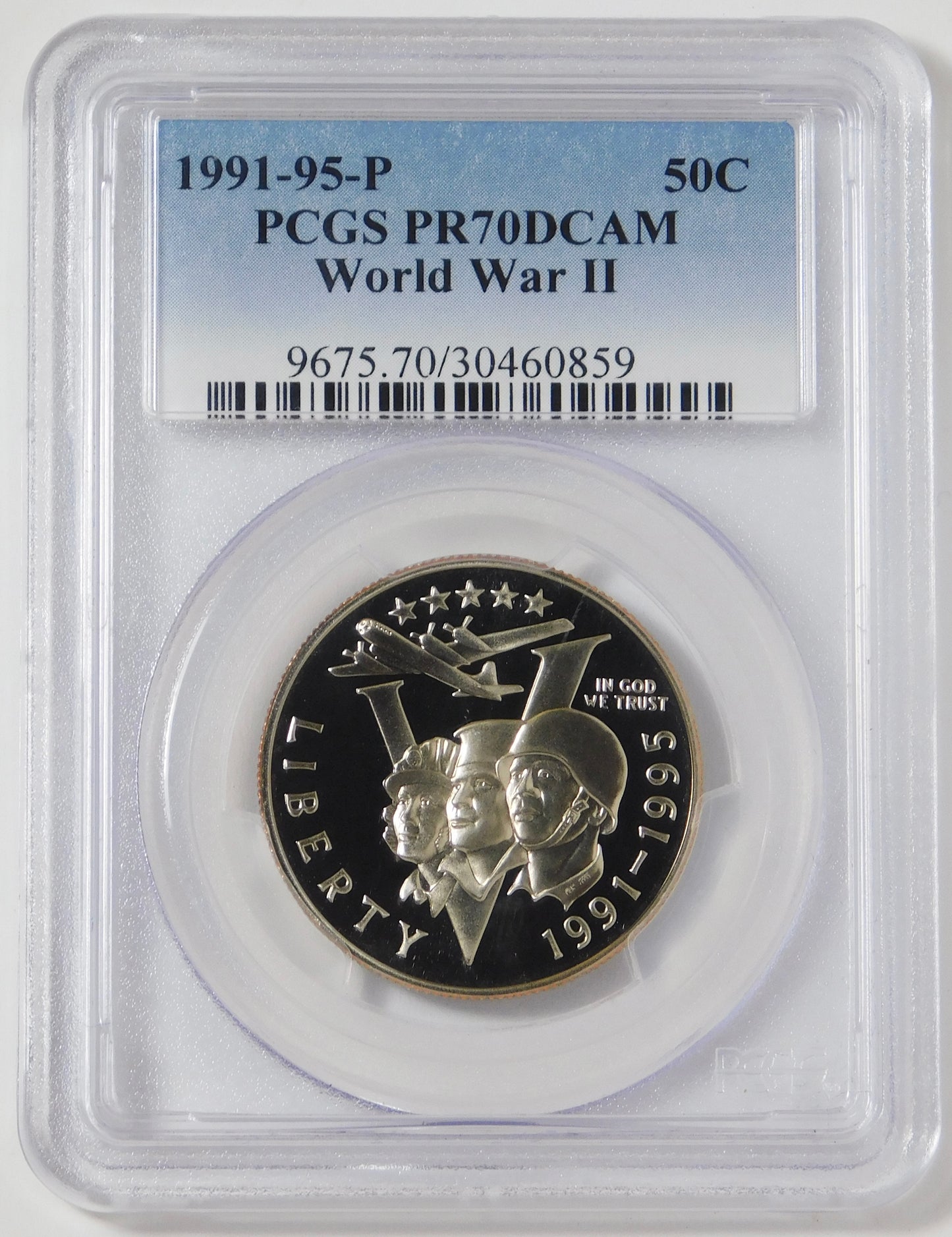 1991-1995 Commemorative World War 2 Half Dollar TOP GRADE! PCGS PR70