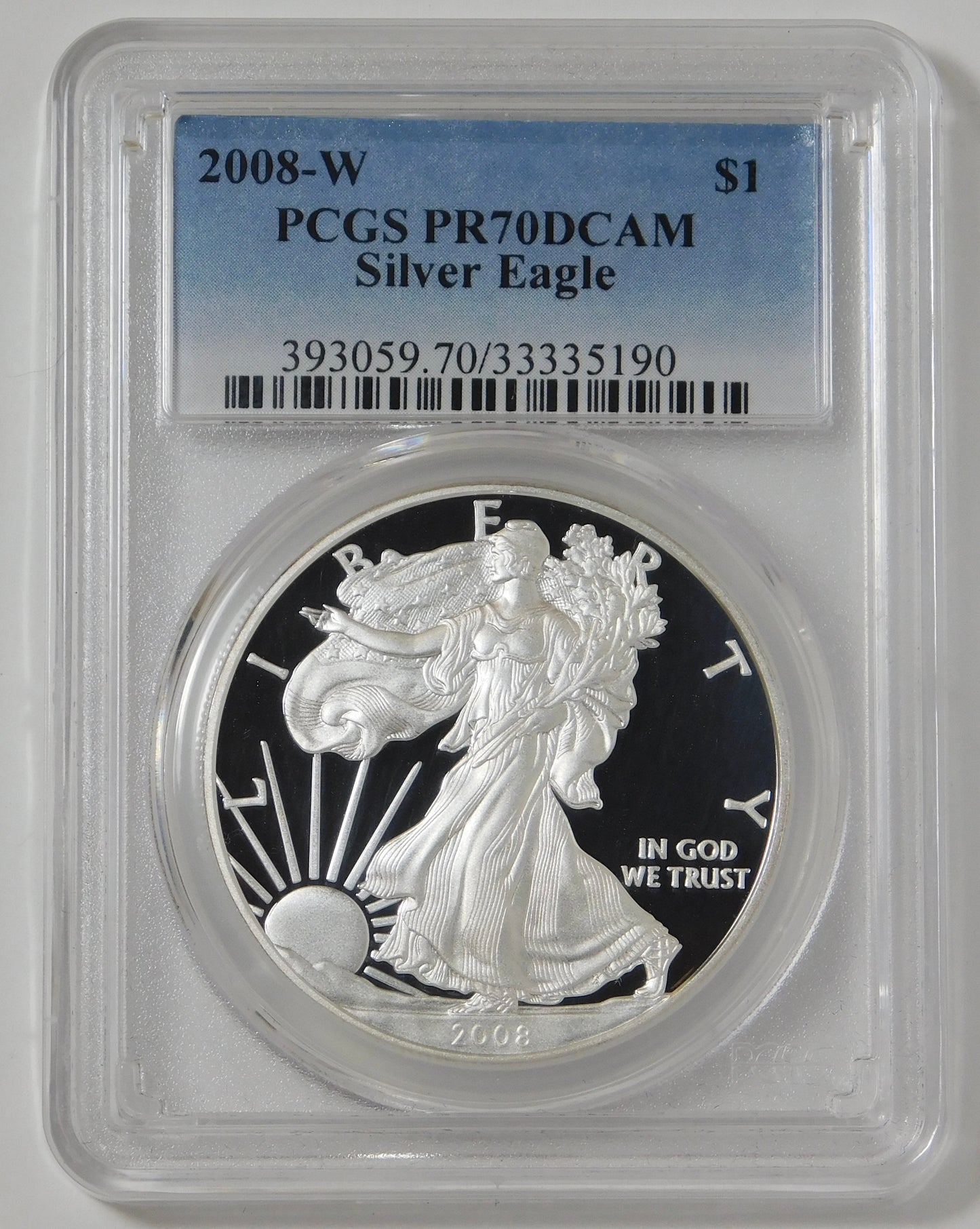 2008 W American Eagle Silver Dollar Top Grade! PCGS PR70 DCAM