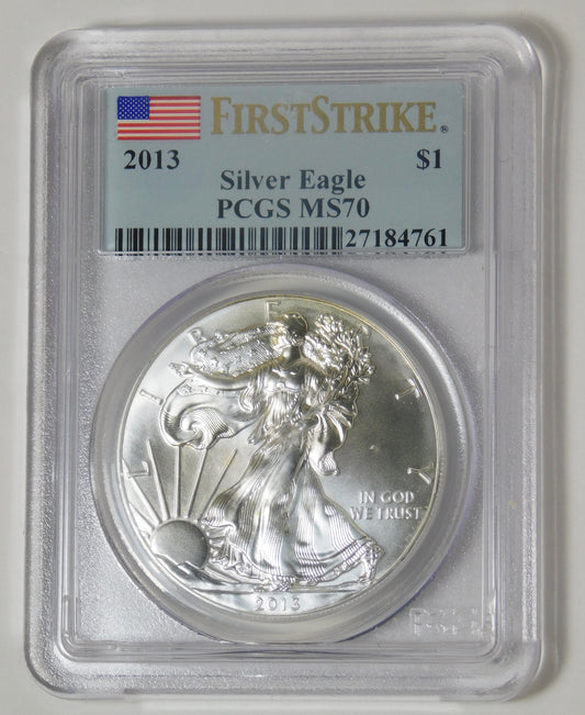 2013 American Silver Eagle "First Strike" Top Grade! PCGS MS-70