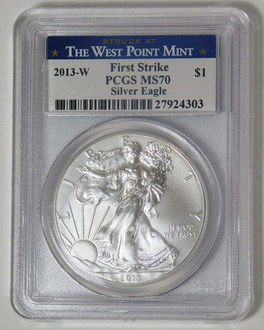 2013 W Burnished American Silver Eagle First Strike Top Grade! PCGS MS-70