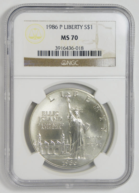 1986-P Commemorative Statue of Liberty Silver Dollar NGC MS70