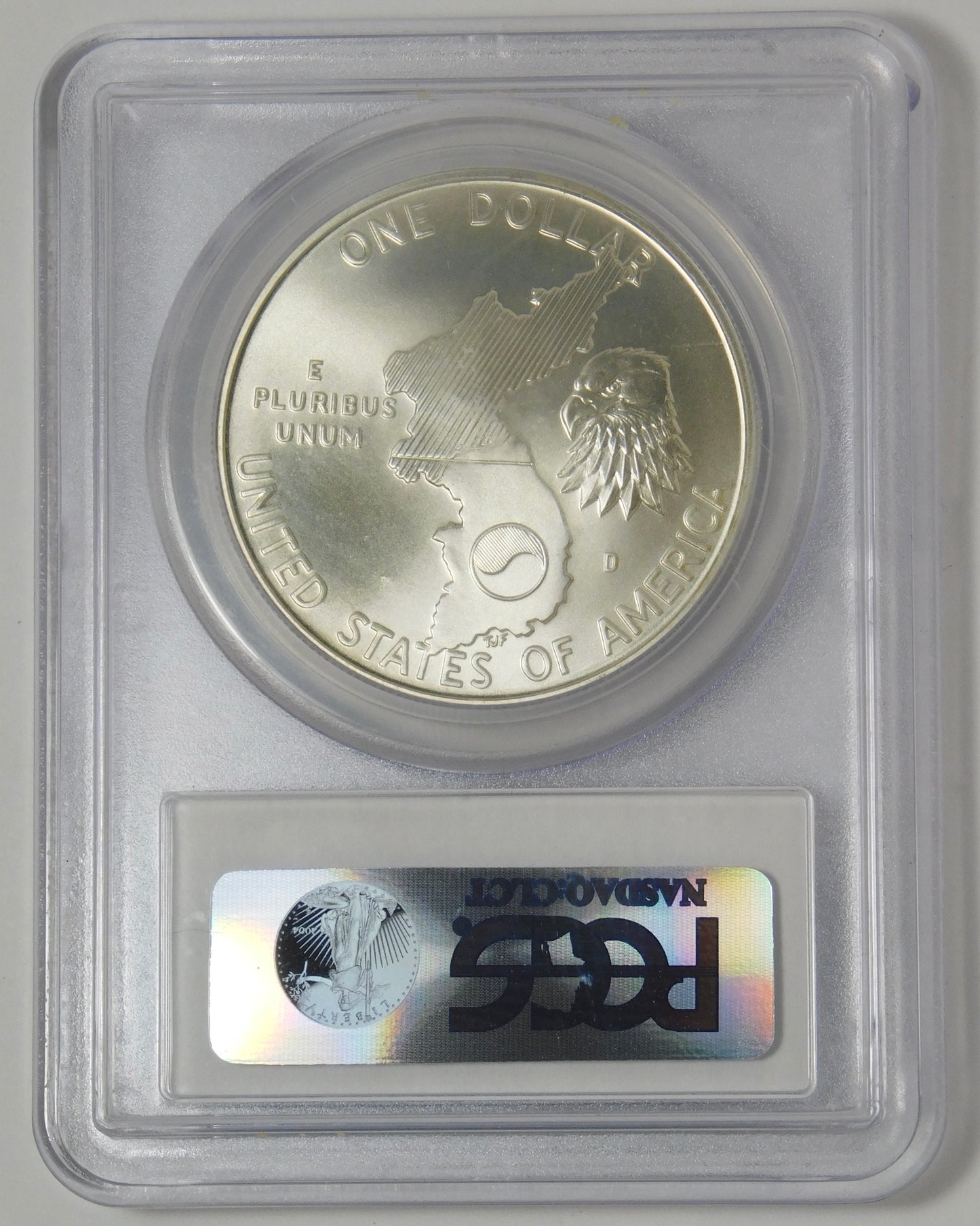1991 D Commemorative "Korea" Silver Dollar TOP GRADE! PCGS MS-70