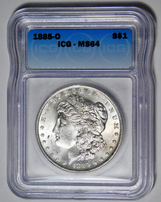 1885-O Morgan Silver Dollar ICG Mint State 64