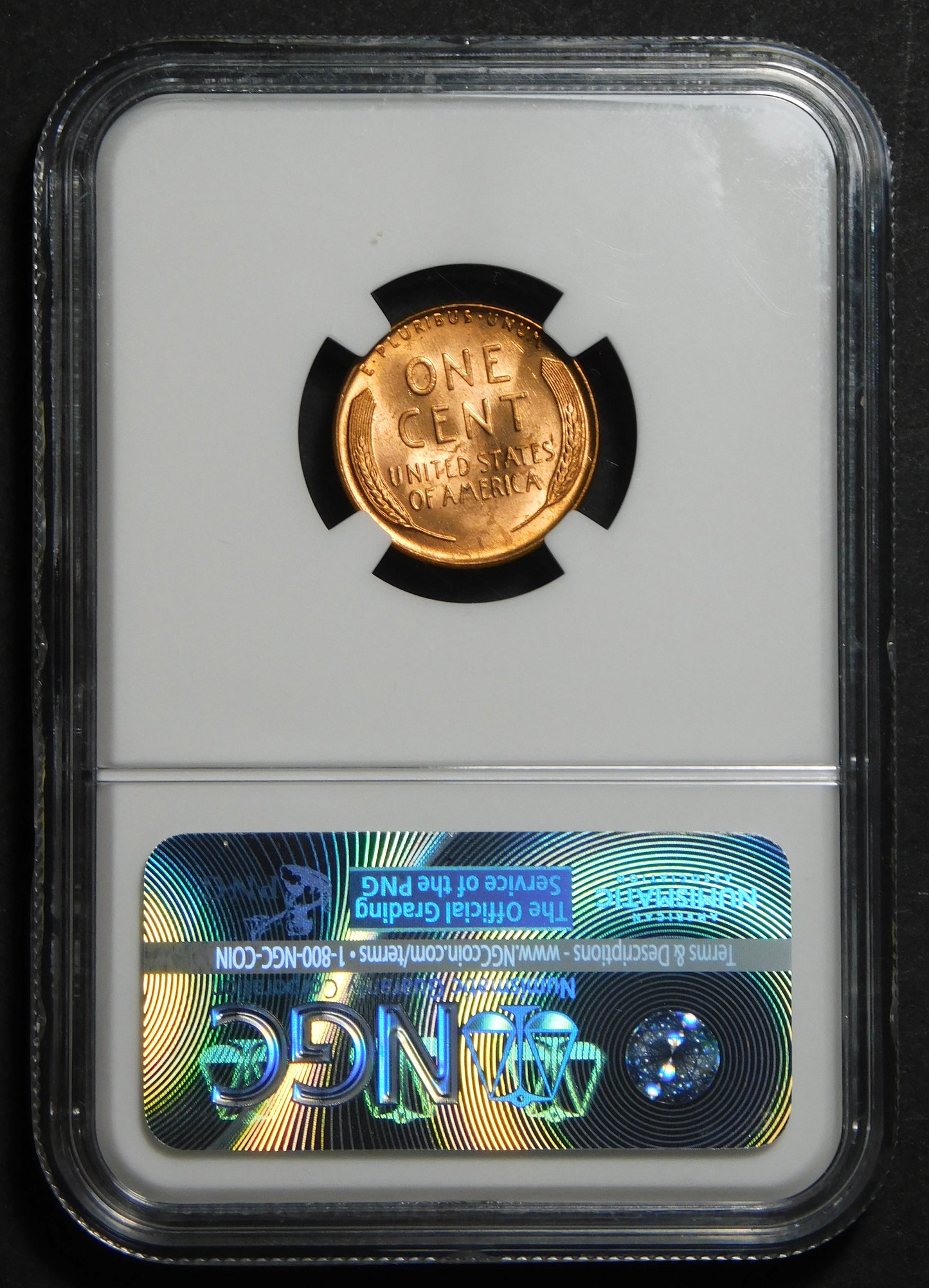 1957 Lincoln Wheat Cent. NGC Mint State 66 RD