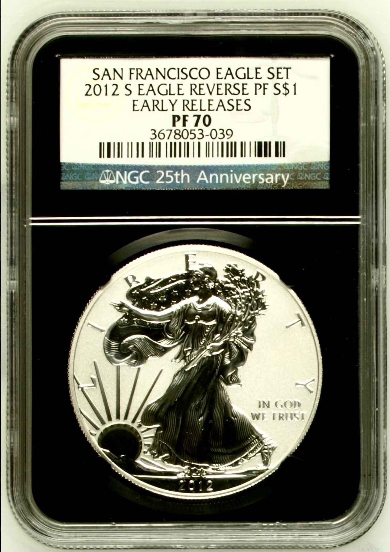 2012-S American Silver Eagle "Reverse Proof" Early Releases NGC PF-70