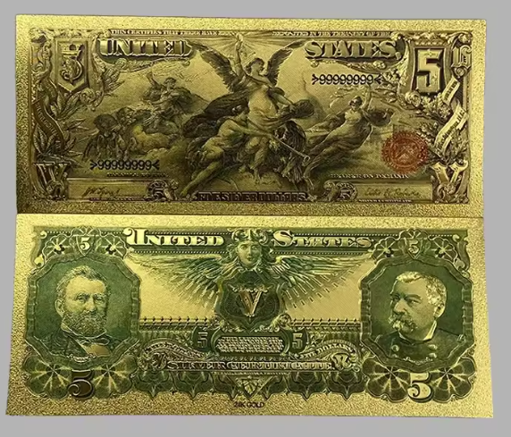 1896 Silver Certificate Educational GoldFoil Protective Holder & COA