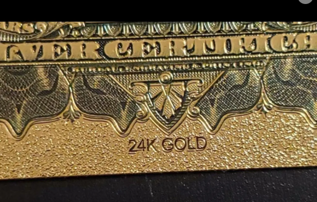 1863 $100 Legal Tender Eagle 24K Gold-Foil Note Protective Holder/ COA