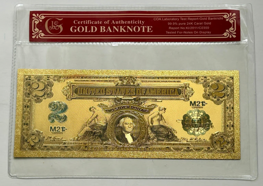 1899 Mini Porthole Silver Certificate Gold-Foil Note Protective Holder./COA