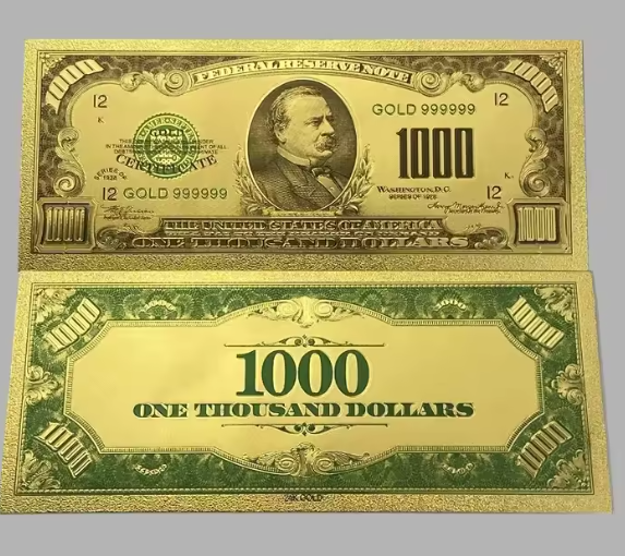 1928 Federal Reserve Gold Foil Plated Note 99.9% 24K