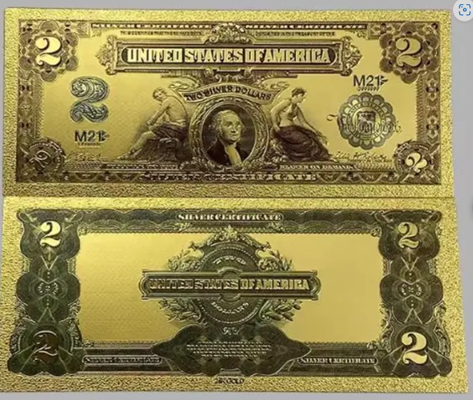1899 Mini Porthole Silver Certificate Gold-Foil Note Protective Holder./COA