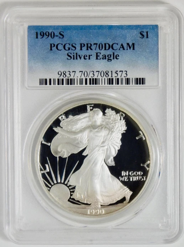 1990-S American Silver Proof Eagle Top Grade! PCGS PR70 DCAM