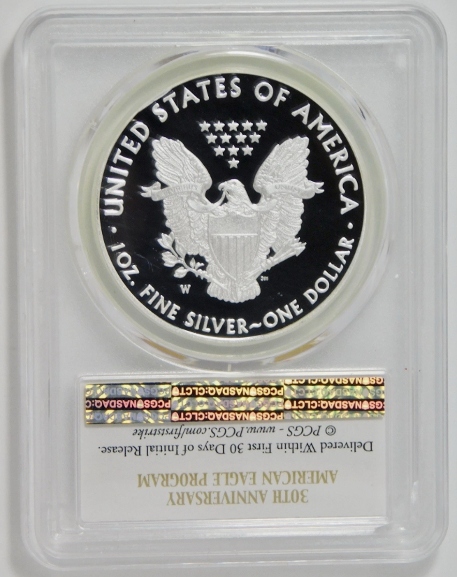 2016 W American Eagle Silver Dollar "Lettered Edge" 30th Anniversary PCGS PR70DC