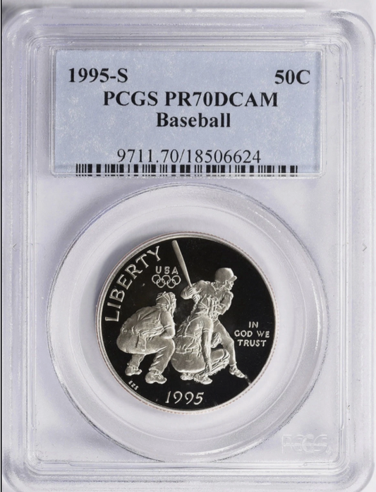 1995-S Commemorative Baseball Half Dollar TOP GRADE! PCGS PR70DCAM