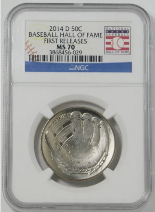 2014-D Commemorative Baseball Hall of Fame Half Dollar TOP GRADE! NGC MS-70