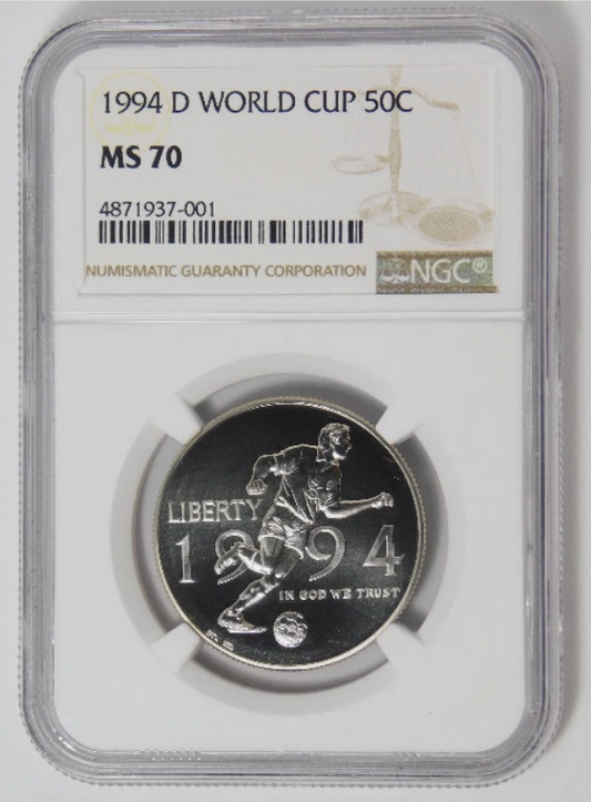 1994-D Commemorative World Cup Soccer Half Dollar TOP GRADE! NGC MS-70