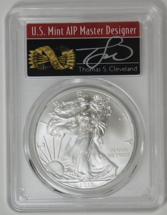 2013 (S) American Eagle Silver Dollar Top Grade! PCGS MS-70 Cleveland Signed