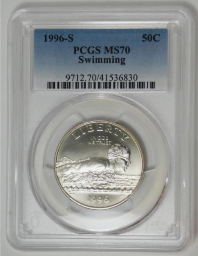 1996-S Commemorative Swimming Olympic Half Dollar TOP GRADE! PCGS MS-70
