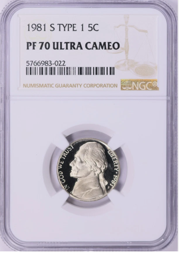 1981-S Jefferson Nickel Type 1 TOP GRADE! NGC Proof-70 UC