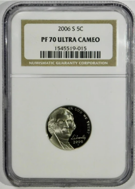2006-S Jefferson Nickel TOP GRADE NGC Gem Proof 70
