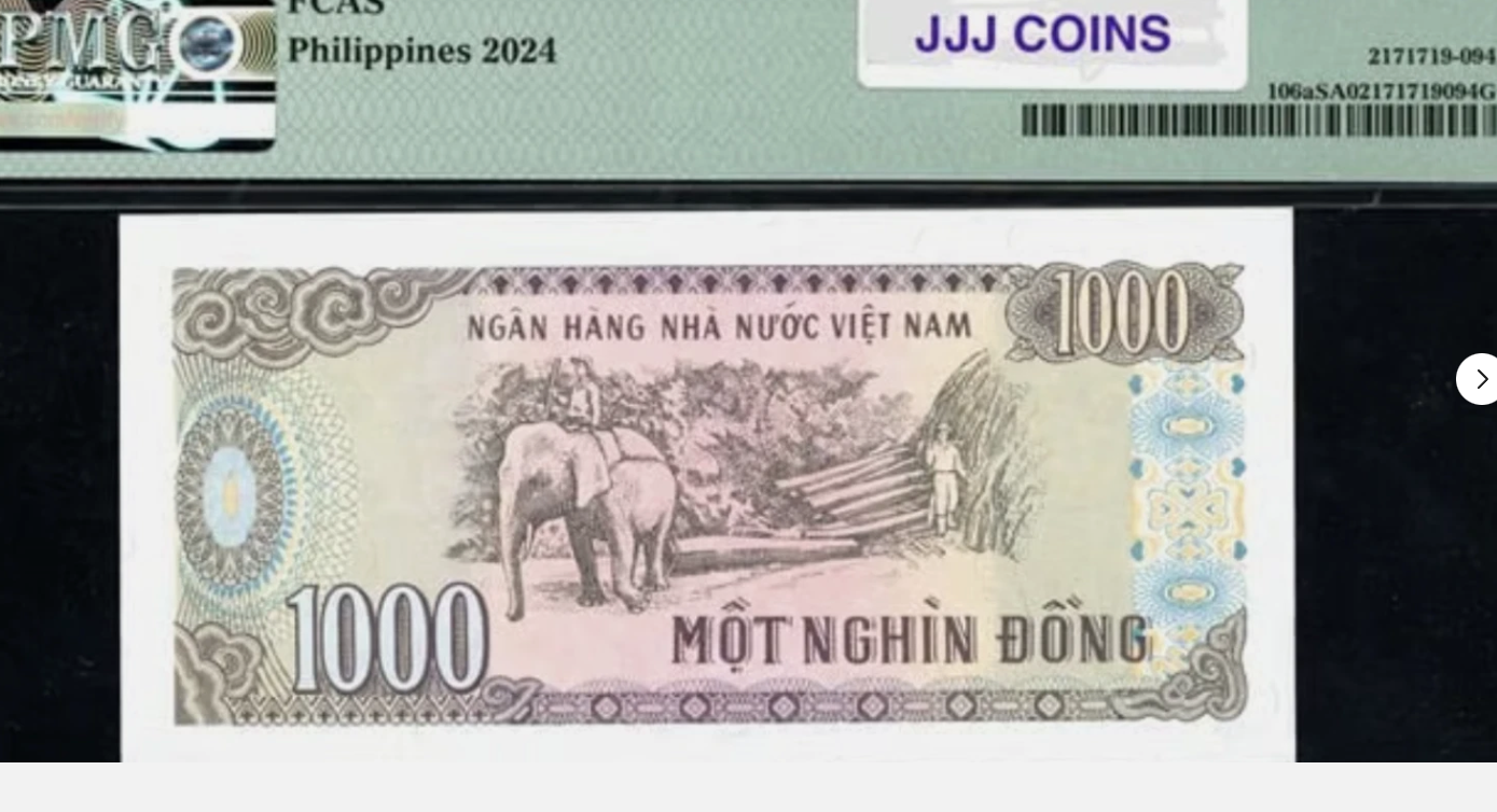1988 1,000 Dong Viet Nam State Bank Note PMG "Sample Slab" from FCAS