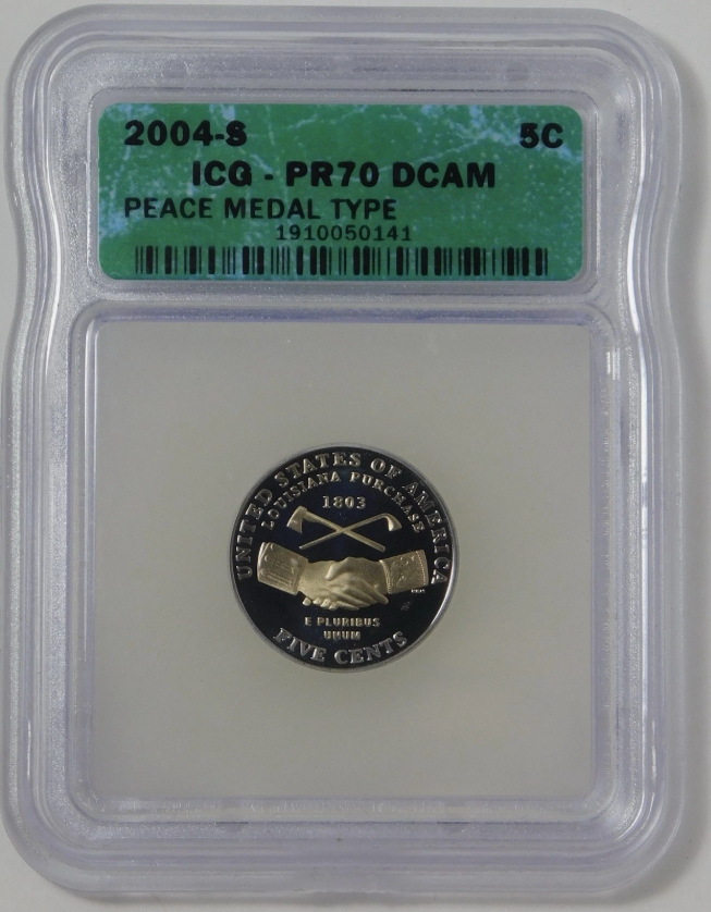 2-2004-S 2-2005-S Jefferson Nickels TOP GRADE! Gem Proof 70DCAM
