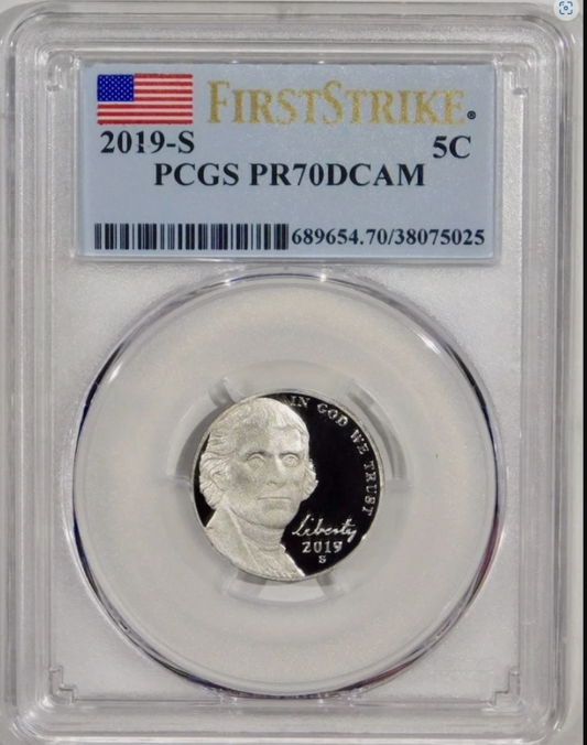 2019-S Jefferson Proof "PERFECT" Gem Proof 70 DCAM