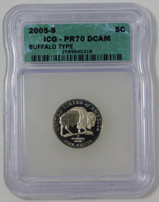 2005-S Buffalo "Buffalo" Nickel TOP GRADE! ICG PR70 DCAM