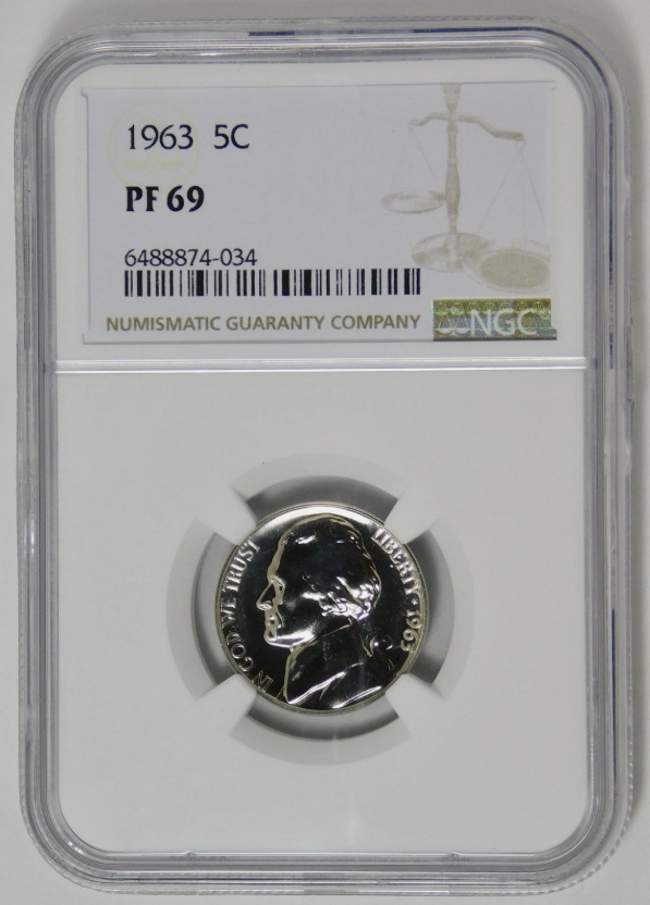 1963 Jefferson Nickel HIGH GRADE! NGC Proof 69