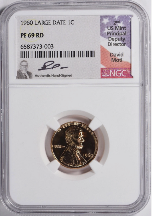 1960 Lincoln Cent "Large Date" Big Grade! NGC Gem Proof 69