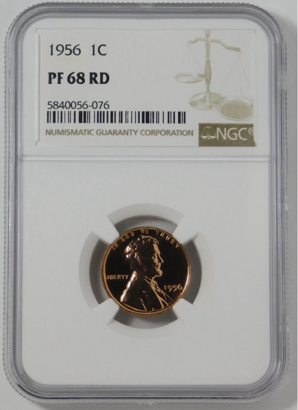 1956 Lincoln Wheat Cent BIG GRADE! NGC Proof 68 RD