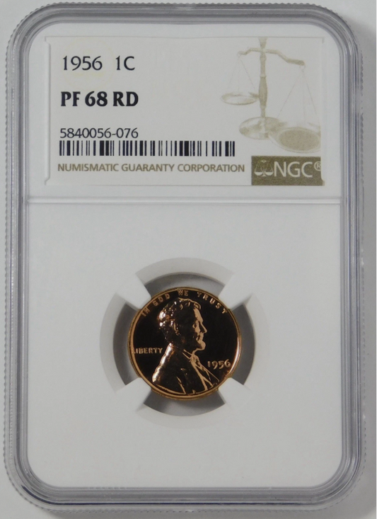 1956 Lincoln Wheat Cent BIG GRADE! NGC Proof 68 RD