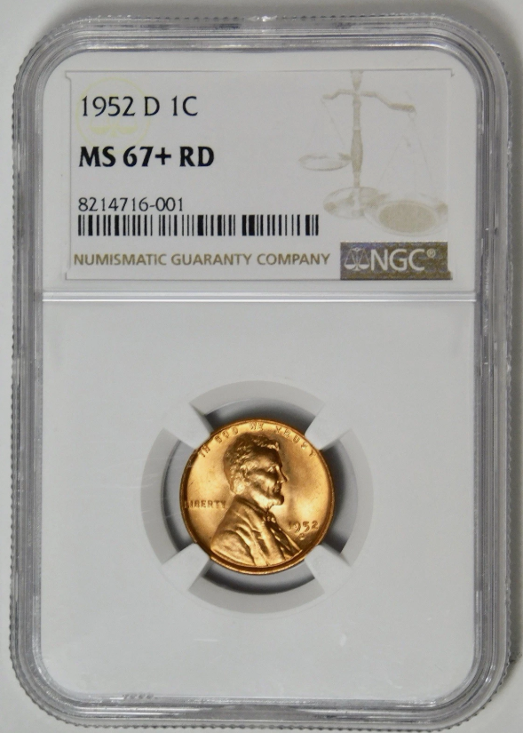 1952-D Lincoln Wheat Cent BIG GRADE! NGC MS-67+ RD