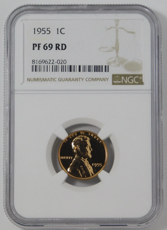 1955 Lincoln Wheat Cent BIG GRADE! NGC Gem Proof 69 RD