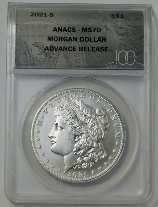 2021-S Morgan Silver Dollar ADVANCE RELEASE! TOP GRADE Mint State 70.