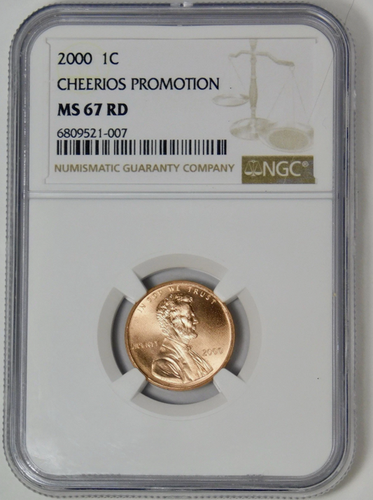 2000 "CHEERIOS" Lincoln Cent Promotion. High Grade! Mint State 67RD