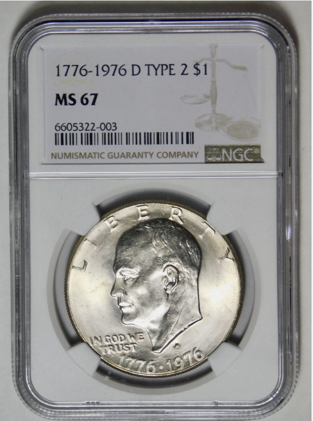 1776-1976-D Eisenhower "Ike" Dollar Type 2 Big Grade! NGC Mint State 67
