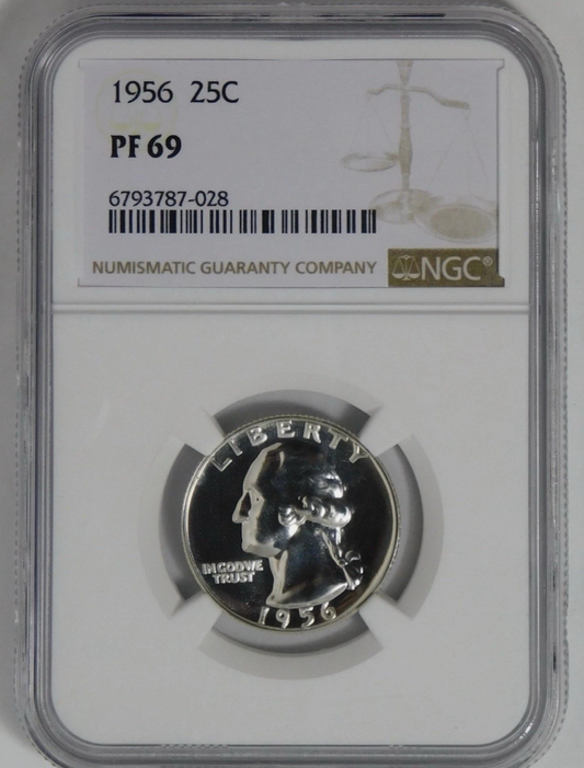 1956 Silver Washington Quarter BIG GRADE! NGC Proof-69
