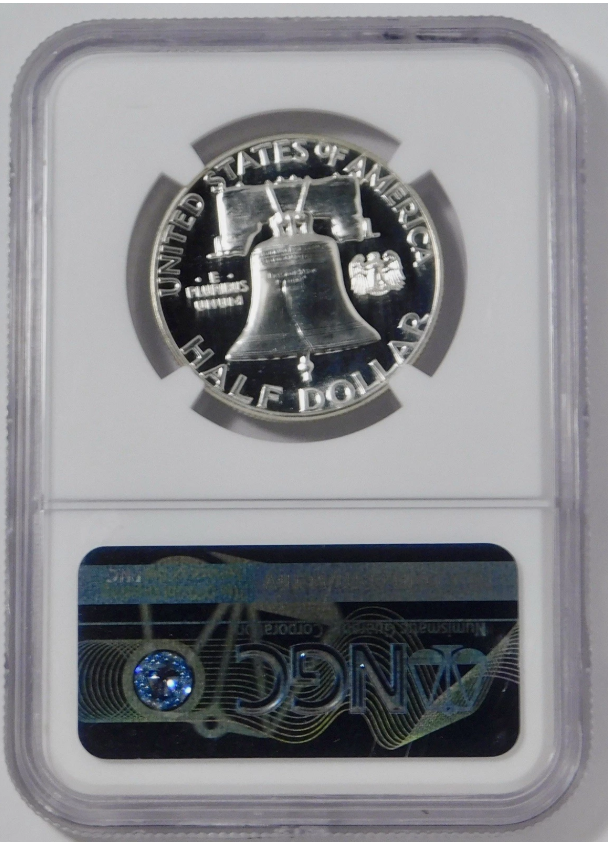 1957 Silver Franklin Half Dollar. HIGH GRADE! NGC Gem Proof 68