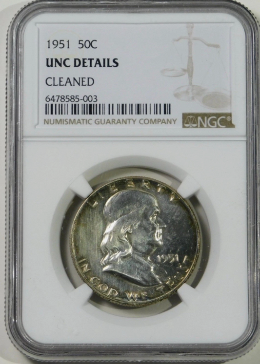 1951 Silver Franklin Half Dollar. Brilliant Uncirculated MS