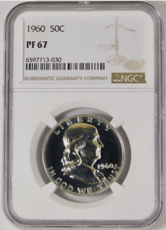 1960 Silver Franklin Half Dollar NGC GEM PROOF 67