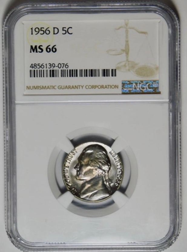 1956-D Jefferson Nickel NGC Mint State 66