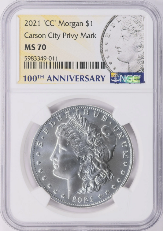 2021-CC Morgan Silver Dollar "CC Privy" TOP GRADE! NGC Mint State 70