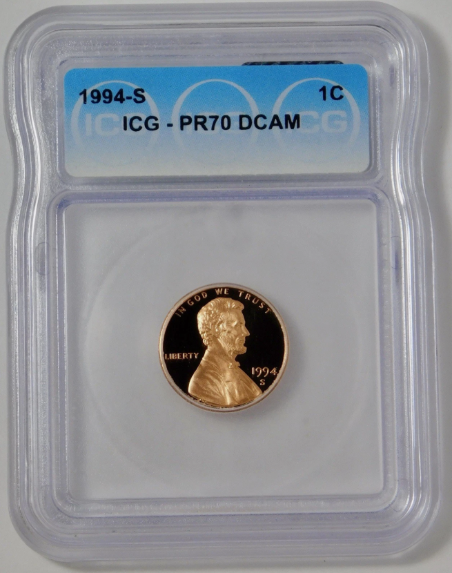 1994-S Lincoln Cent TOP GRADE! ICG Gem Proof 70 DCAM