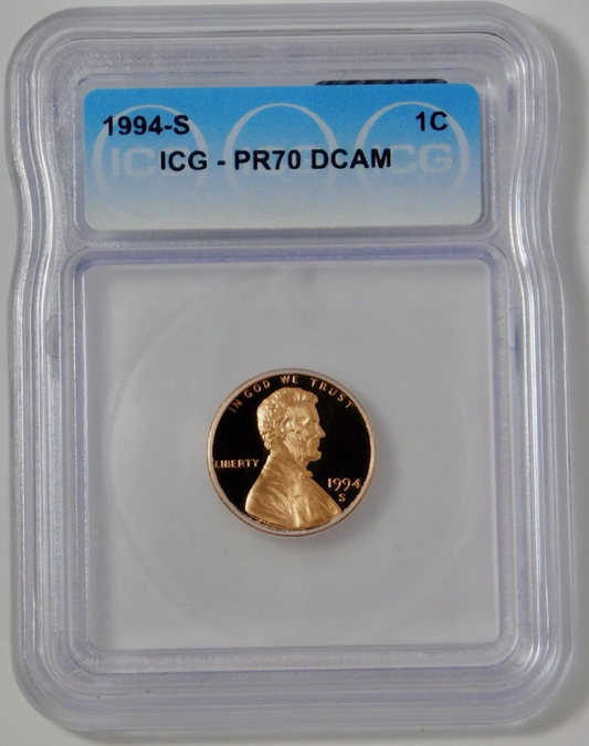 1994-S Lincoln Cent TOP GRADE! ICG Gem Proof 70 DCAM