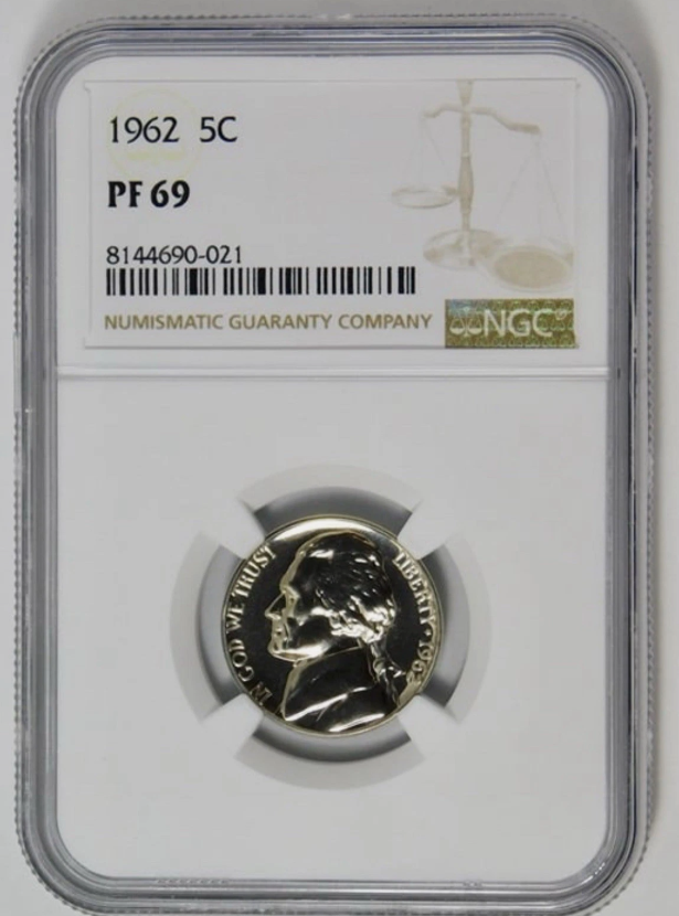 1962 Jefferson Nickel BIG GRADE! NGC Gem Proof 69