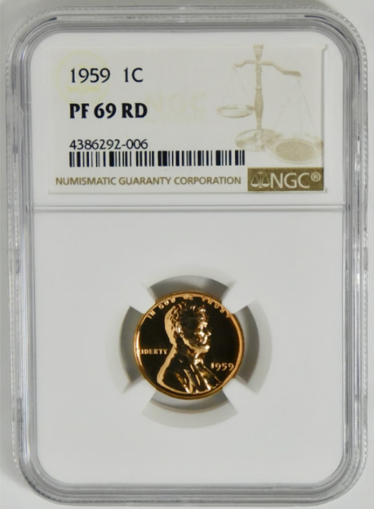 1959 Lincoln Cent. HIGH GRADE!! NGC Gem Proof 69 RD