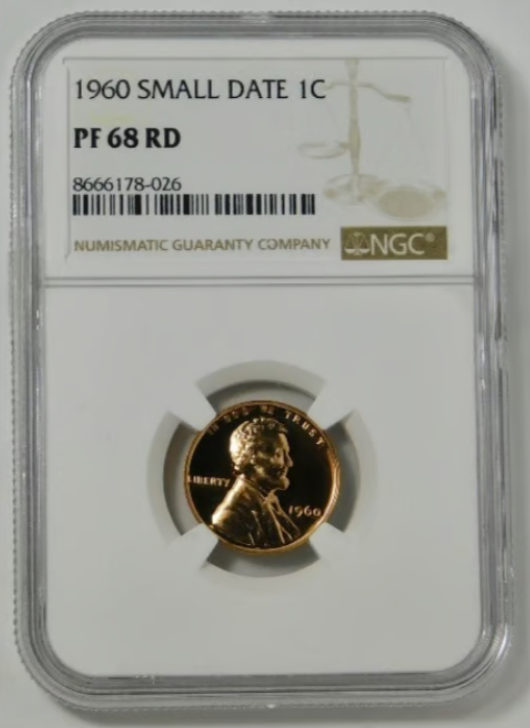 1960 Lincoln Wheat Cent Large Date NGC Gem Proof 68 RD