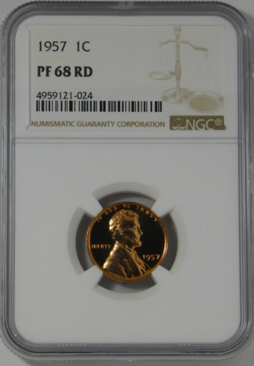 1957 Lincoln Wheat Cent. High Grade! NGC GEM PROOF 68RD