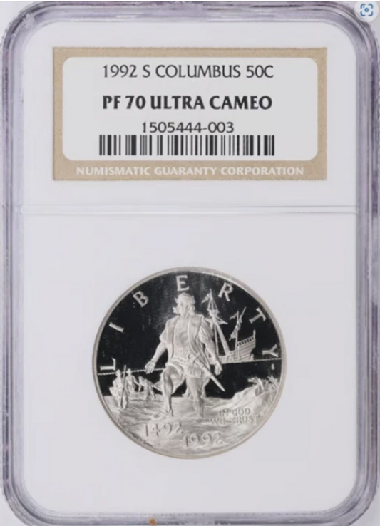 1992-S Columbus Quincentenary Half Dollar TOP GRADE! NGC PF-70 UC